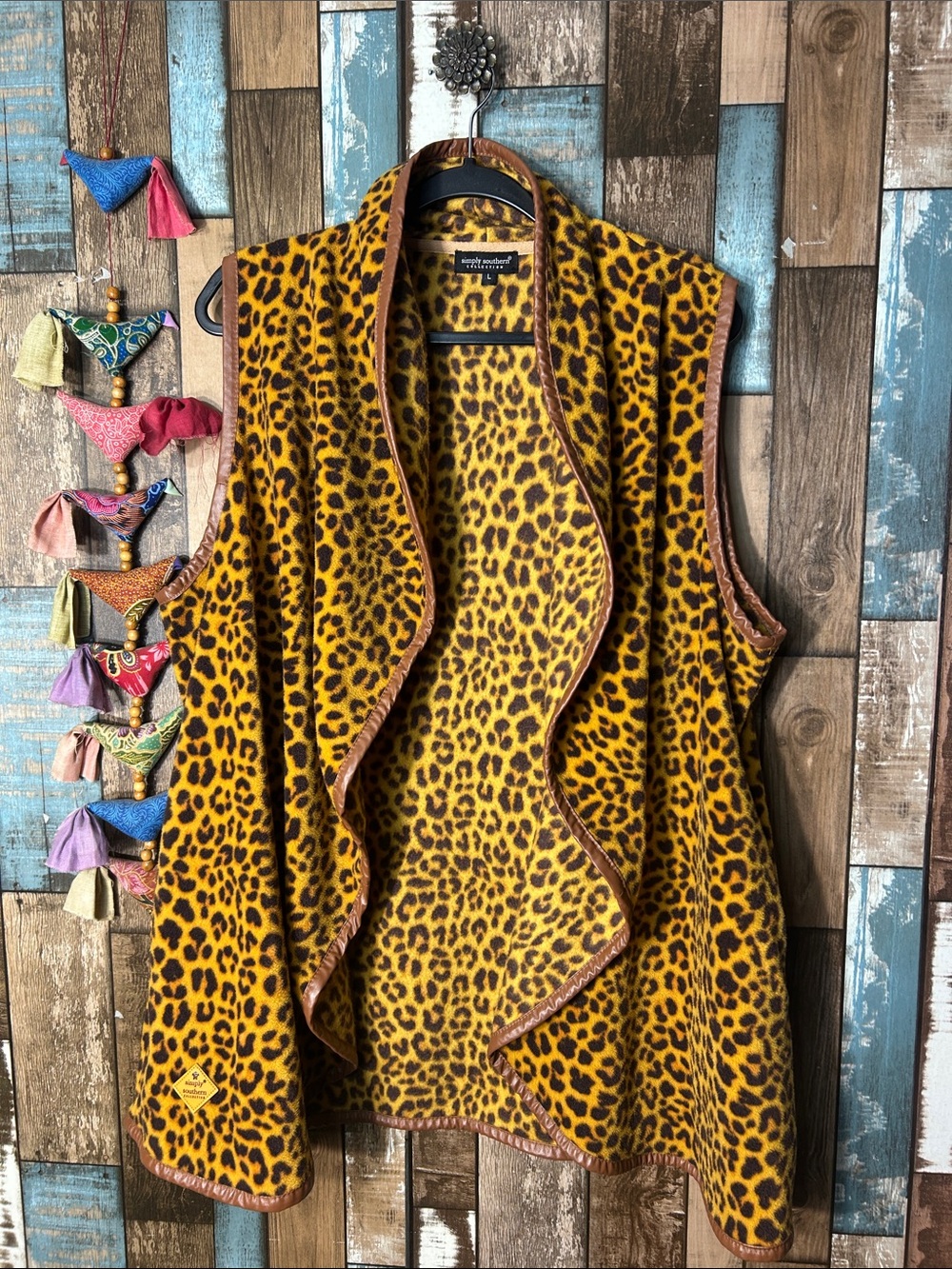 Simply Southern Leopard Print Jacket in Yellow and Brown
